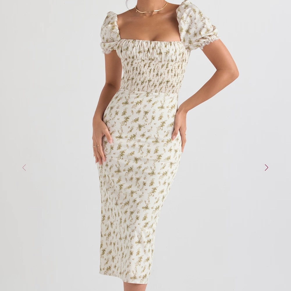 House of CB ‘Bellucini’ Garden Print Shirred Sundress